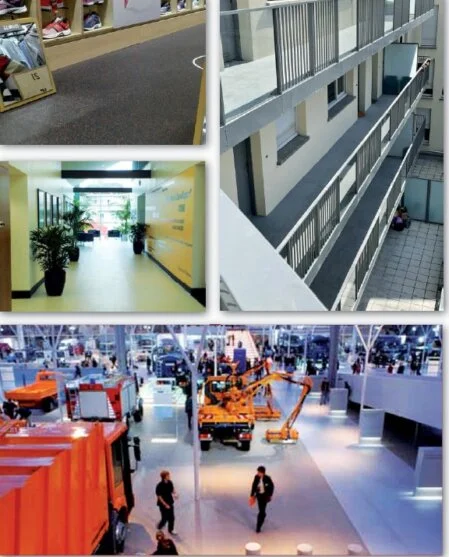 revêtement sol caoutchouc gamme premium espace professionnel<br />sol technique granulats caoutchouc bâtiment public