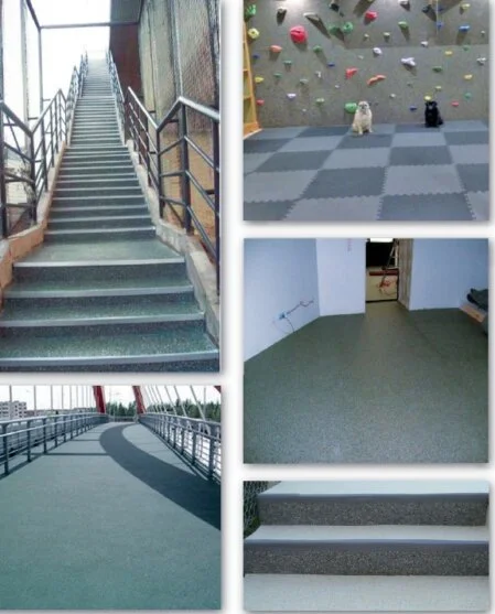 revêtement escalier extérieur caoutchouc antidérapant<br />sol caoutchouc mur escalade salle sport<br />revêtement passerelle extérieure caoutchouc<br />revêtement marches escalier granulats caoutchouc