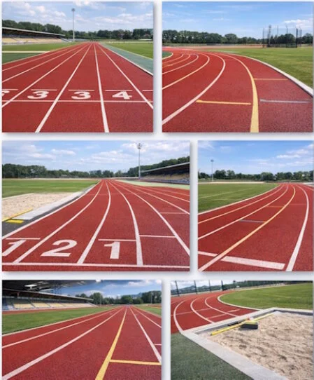 piste athletisme revêtement synthétique stade<br />piste course stade marquage couloirs<br />revêtement piste athlétisme stade sportif<br />surface piste athlétisme saut longueur
