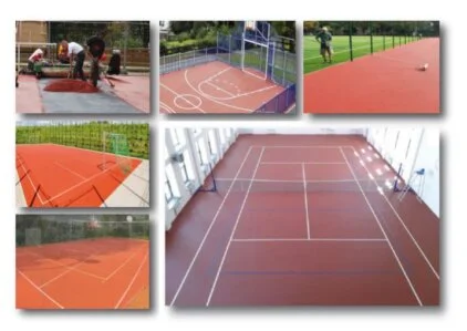 Revêtement multisport technique assurant sécurité, adhérence et durabilité<br />